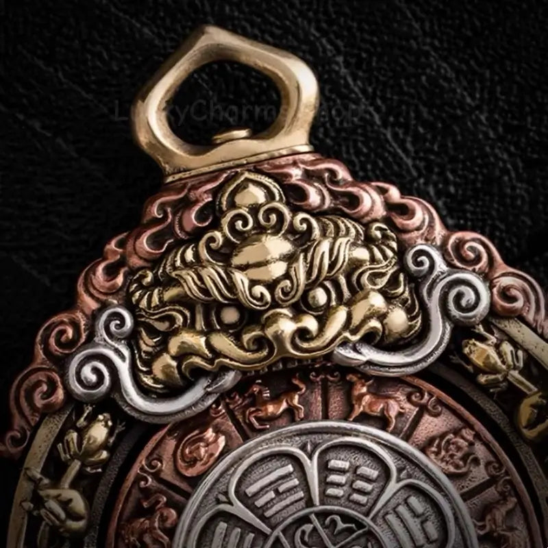 Tibetan Nine Palaces Eight Trigrams Rotating Pendant - Yongle Era Talisman