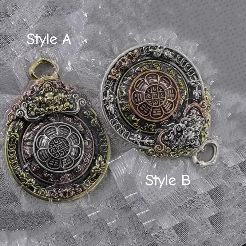 Tibetan Nine Palaces Eight Trigrams Rotating Pendant - Yongle Era Talisman