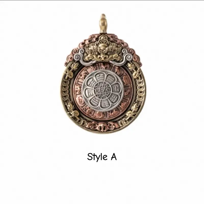Tibetan Nine Palaces Eight Trigrams Rotating Pendant - Yongle Era Talisman