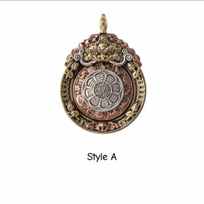 Tibetan Nine Palaces Eight Trigrams Rotating Pendant - Yongle Era Talisman