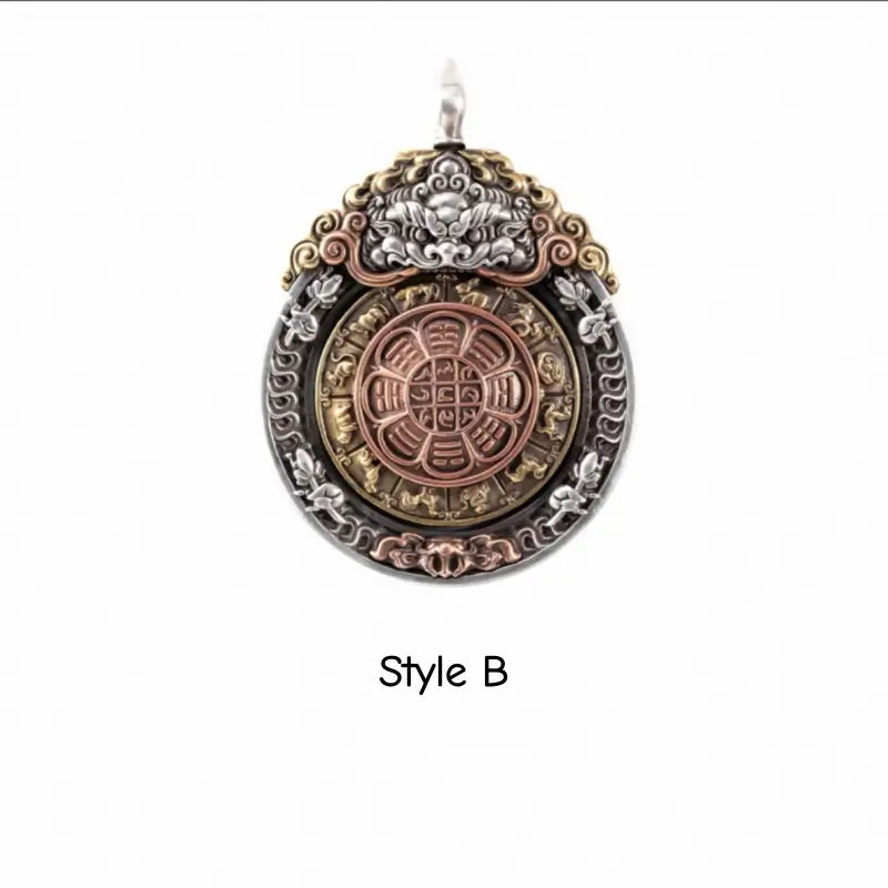 Tibetan Nine Palaces Eight Trigrams Rotating Pendant - Yongle Era Talisman
