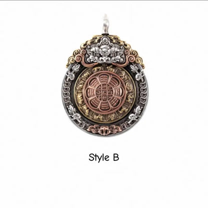 Tibetan Nine Palaces Eight Trigrams Rotating Pendant - Yongle Era Talisman