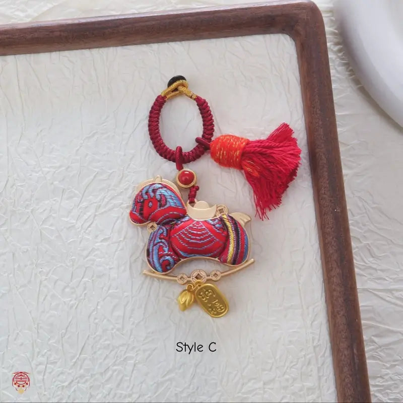 Heritage Song Brocade Horse Bag Charm & Keychain