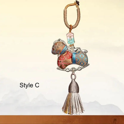 Mount Putuo Blessed Song Brocade Horse Pendant | Chinese Intangible Heritage, Lucky Horse Charm