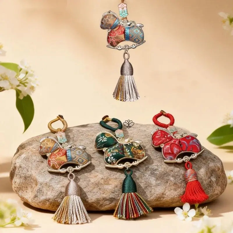 Mount Putuo Blessed Song Brocade Horse Pendant | Chinese Intangible Heritage, Lucky Horse Charm