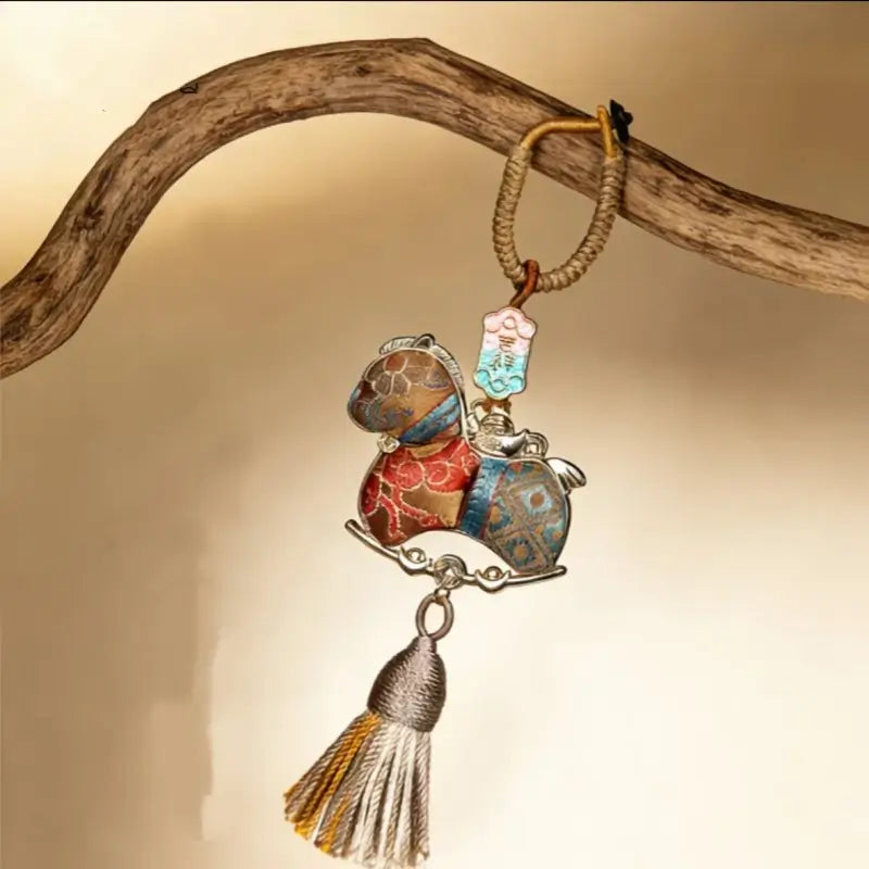 Mount Putuo Blessed Song Brocade Horse Pendant | Chinese Intangible Heritage, Lucky Horse Charm