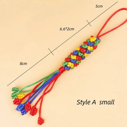 Kumbum Monastery Enpowered Tibetan-Style Five-Color Auspicious Knot Pendant | Tibetan Cultural Gift-LuckyCharms.Shop