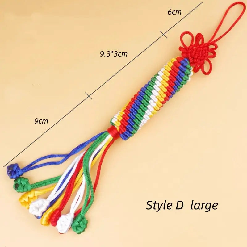 Kumbum Monastery Enpowered Tibetan-Style Five-Color Auspicious Knot Pendant | Tibetan Cultural Gift-LuckyCharms.Shop