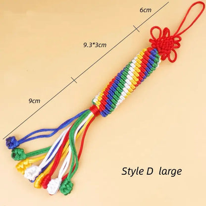 Kumbum Monastery Enpowered Tibetan-Style Five-Color Auspicious Knot Pendant | Tibetan Cultural Gift-LuckyCharms.Shop