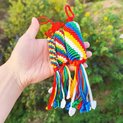 Kumbum Monastery Enpowered Tibetan-Style Five-Color Auspicious Knot Pendant | Tibetan Cultural Gift-LuckyCharms.Shop