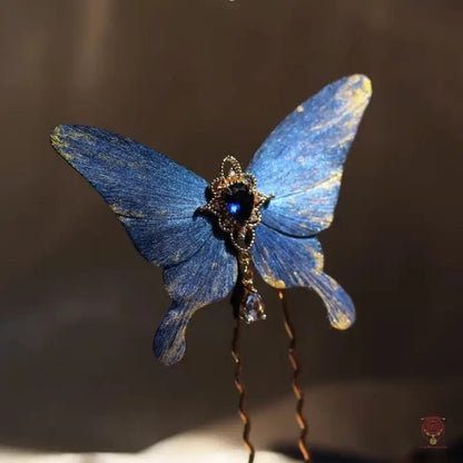 Heritage Silk Velvet Butterfly Set - Multi-Wear Hairpin, Brooch & Clip