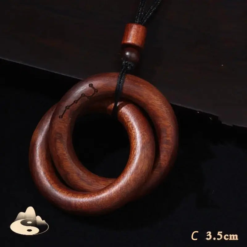 Longhu Mountain Natural Wood Blessing Qiankun Circle Pendant Luck Success-LuckyCharms.Shop