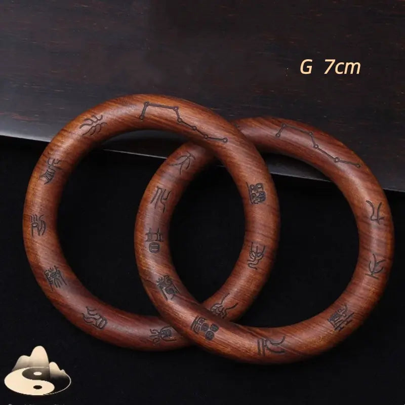 Longhu Mountain Natural Wood Blessing Qiankun Circle Pendant Luck Success-LuckyCharms.Shop