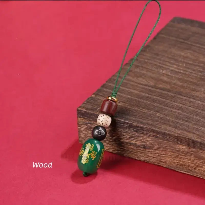 五行天然瑪瑙キーホルダー＆携帯チャーム｜バランスと幸運を願う5色のカスタムエネルギータリスマン、手編み