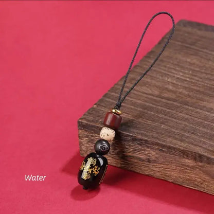 五行天然瑪瑙キーホルダー＆携帯チャーム｜バランスと幸運を願う5色のカスタムエネルギータリスマン、手編み