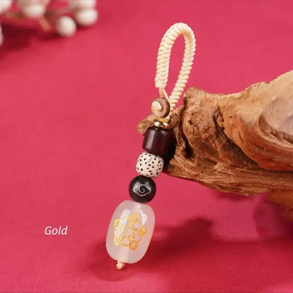 五行天然瑪瑙キーホルダー＆携帯チャーム｜バランスと幸運を願う5色のカスタムエネルギータリスマン、手編み