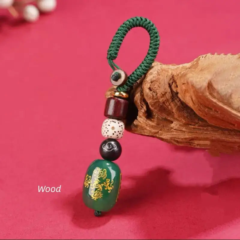 五行天然瑪瑙キーホルダー＆携帯チャーム｜バランスと幸運を願う5色のカスタムエネルギータリスマン、手編み