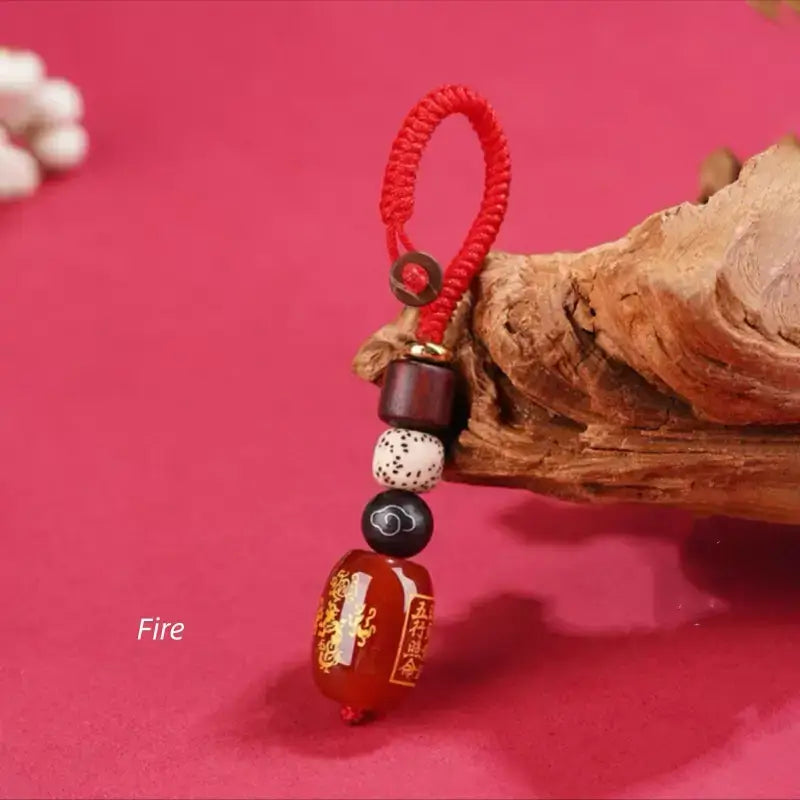 五行天然瑪瑙キーホルダー＆携帯チャーム｜バランスと幸運を願う5色のカスタムエネルギータリスマン、手編み
