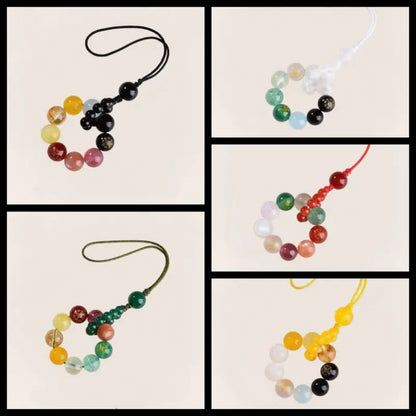 Breloque pour sac et téléphone ornée de plusieurs pierres précieuses, inspirée des cinq éléments bénis du Mont Putuo