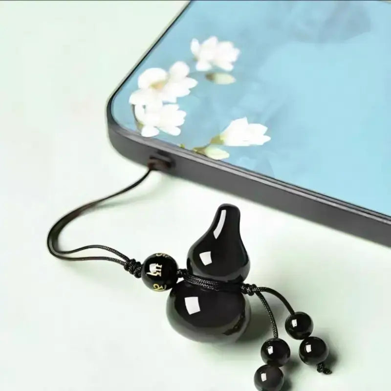 Mount Jiuhua Blessed Five Elements Gourd Pendant Agate Phone Charm