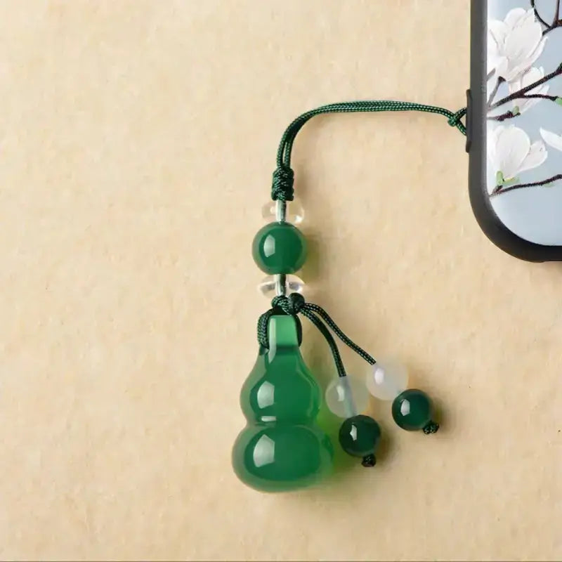 Mount Jiuhua Blessed Five Elements Gourd Pendant Agate Phone Charm