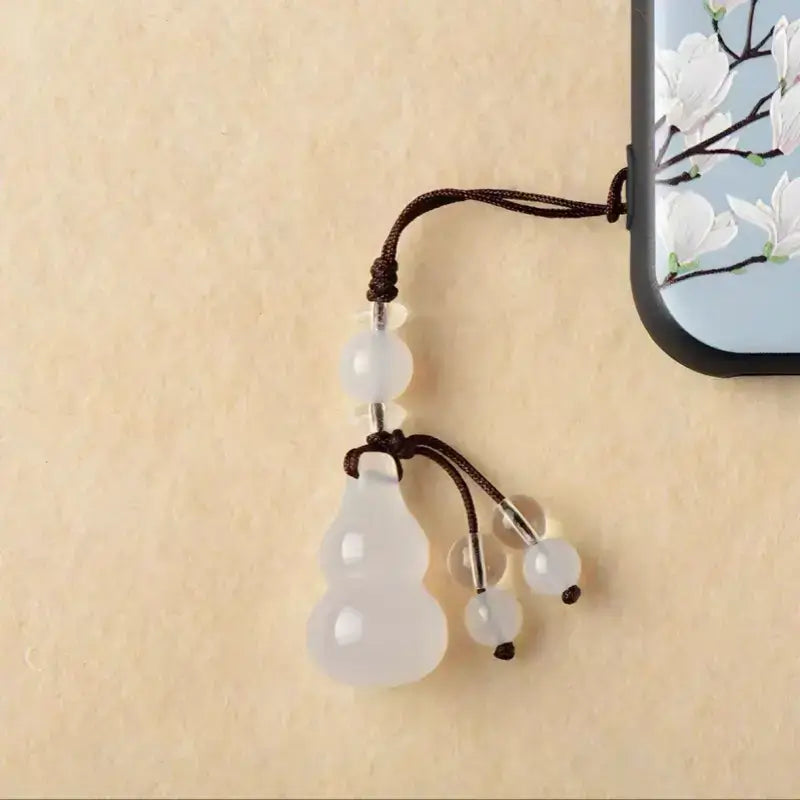 Mount Jiuhua Blessed Five Elements Gourd Pendant Agate Phone Charm