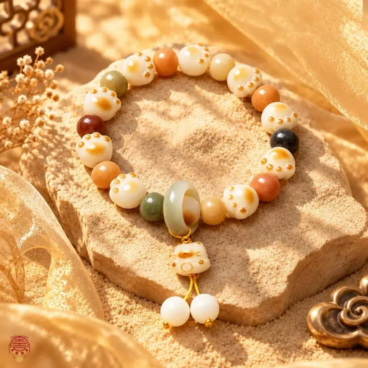 Mount Putuo Blessed Natural Bodhi Root "Cat Paw" Wealth Bracelet
