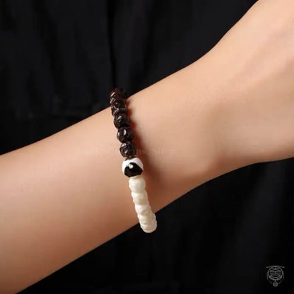 Zen Balance Artisan Beaded Bracelet - Coconut Shell & Bodhi Seed