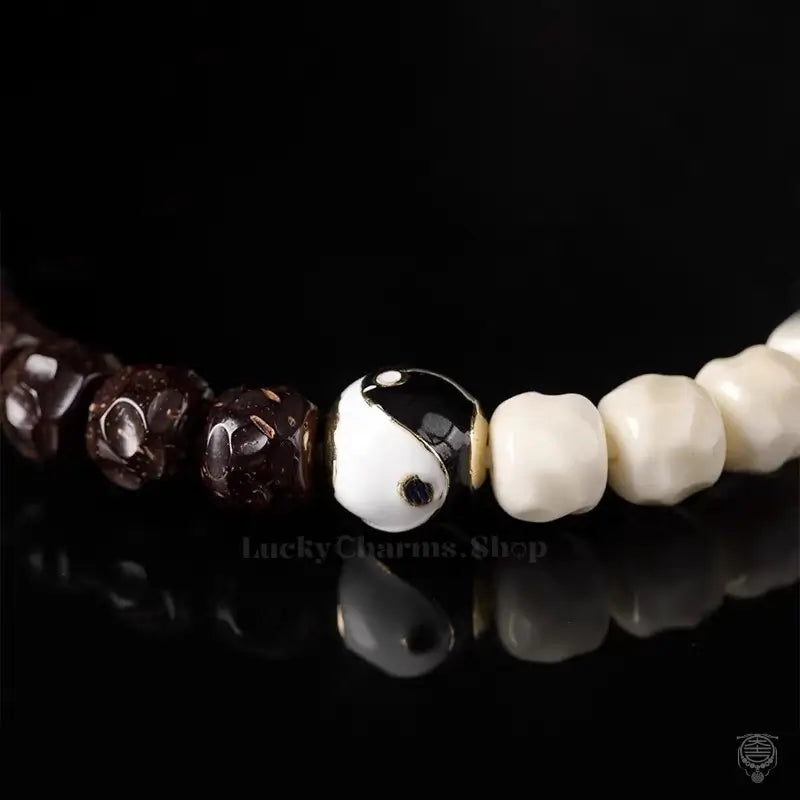 Zen Balance Artisan Beaded Bracelet - Coconut Shell & Bodhi Seed
