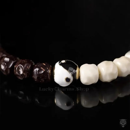 Zen Balance Artisan Beaded Bracelet - Coconut Shell & Bodhi Seed