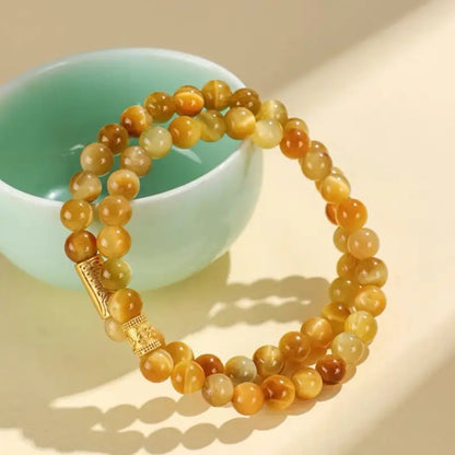 Mount Wutai Blessed Golden Tiger’s Eye Wealth & Protection Bracelet