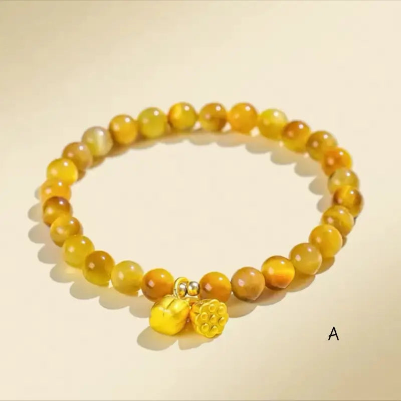 Mount Wutai Blessed Golden Tiger’s Eye Wealth & Protection Bracelet