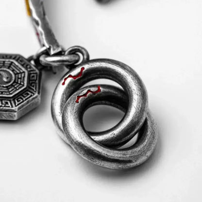 Traditional Taoist Silver & Gold-Plated God of Wealth Talisman YINYANG Bracelet-LuckyCharms.Shop