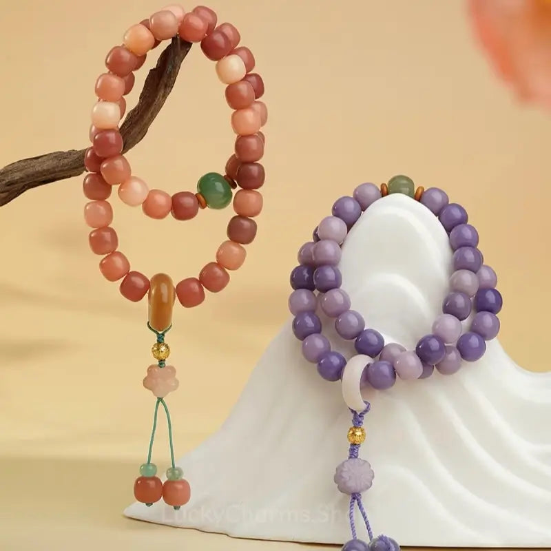 Bracelet multi-tours Bodhi Mantra Tibétain - Fil béni du Palais du Potala