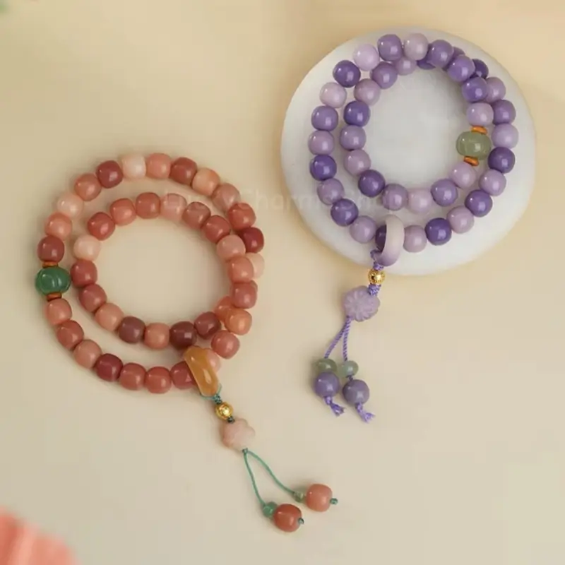 Bracelet multi-tours Bodhi Mantra Tibétain - Fil béni du Palais du Potala