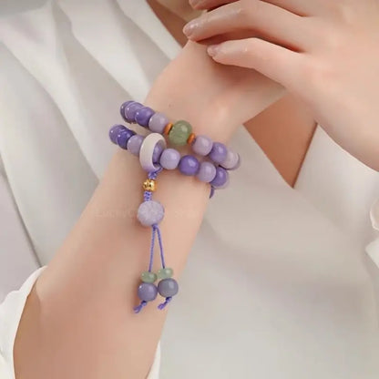 Bracelet multi-tours Bodhi Mantra Tibétain - Fil béni du Palais du Potala