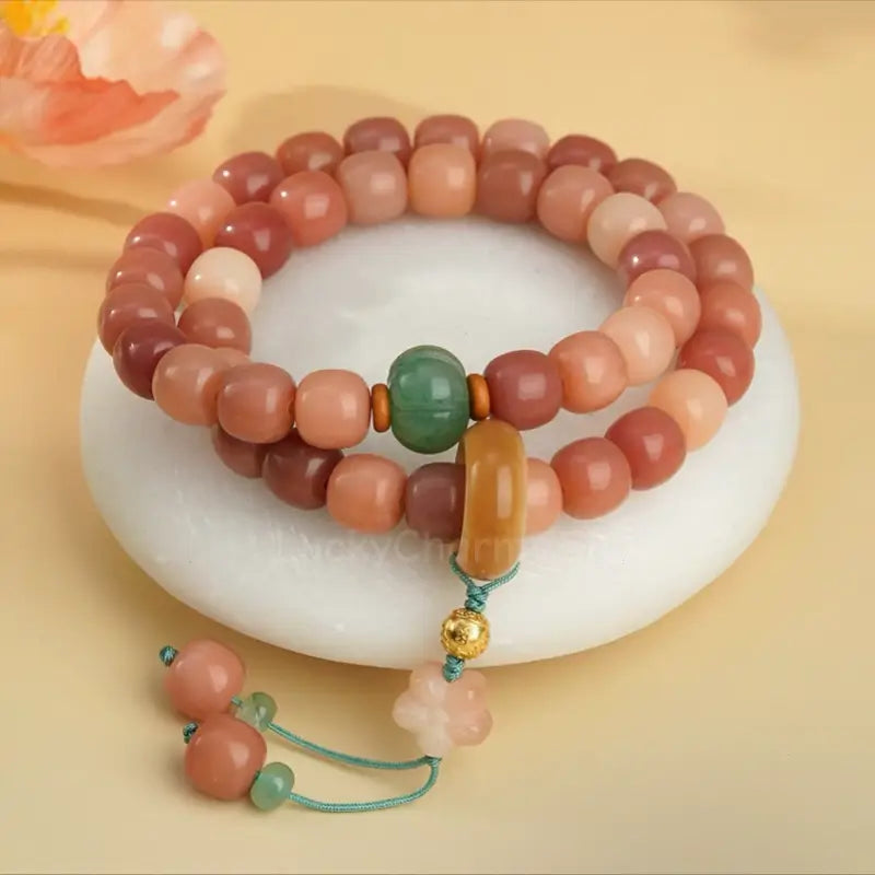 Bracelet multi-tours Bodhi Mantra Tibétain - Fil béni du Palais du Potala