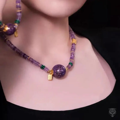 Intangible Heritage Lacquer Bead & Rose Pink Quartz Bracelet & Necklace