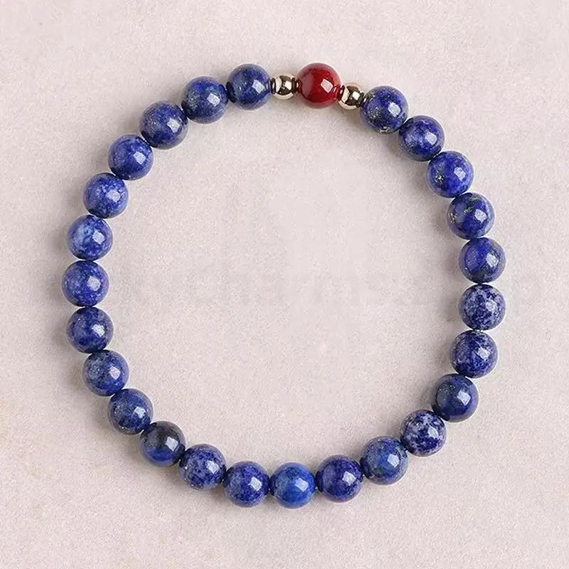 Natural Lapis Lazuli Aquamarine Beaded Bracelet for Success Wisdom Luck -LuckyCharms.Shop