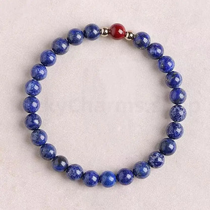 Natural Lapis Lazuli Aquamarine Beaded Bracelet for Success Wisdom Luck -LuckyCharms.Shop