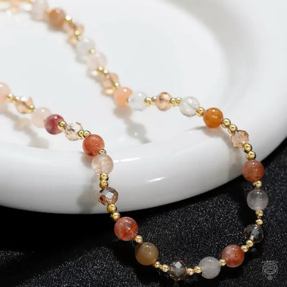 Natural Multi-Gemstone Double-Wrap Bracelet for Women – Pearl Pendant