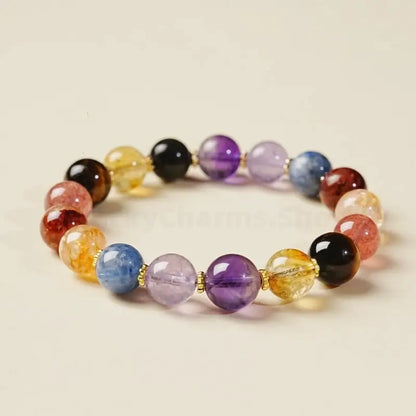 Natural Multi-Gem Crystal Love Luck & Wisdom Bracelet for Women-LuckyCharms.Shop