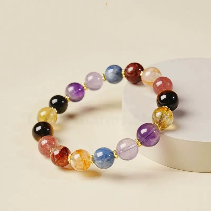 Natural Multi-Gem Crystal Love Luck & Wisdom Bracelet for Women-LuckyCharms.Shop