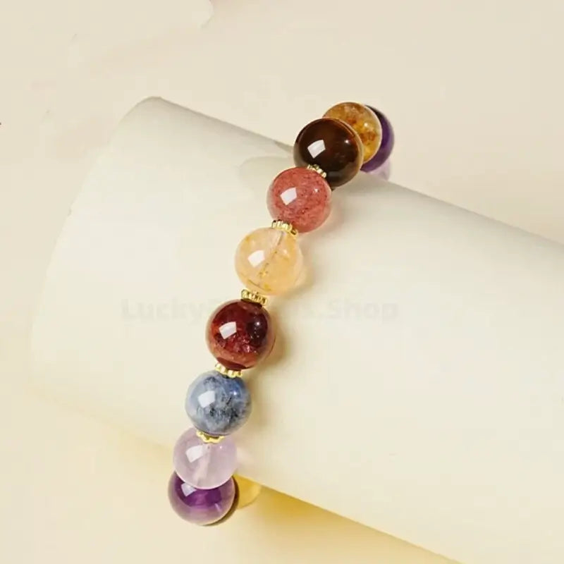 Natural Multi-Gem Crystal Love Luck & Wisdom Bracelet for Women-LuckyCharms.Shop