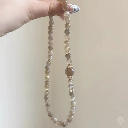 Silky Milk Tea Moonstone Double-Wrap Gemstone Bracelet
