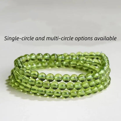 Natural Peridot Green Beaded multi-strand Bracelet for Success Love Health-LuckyChams.Shop