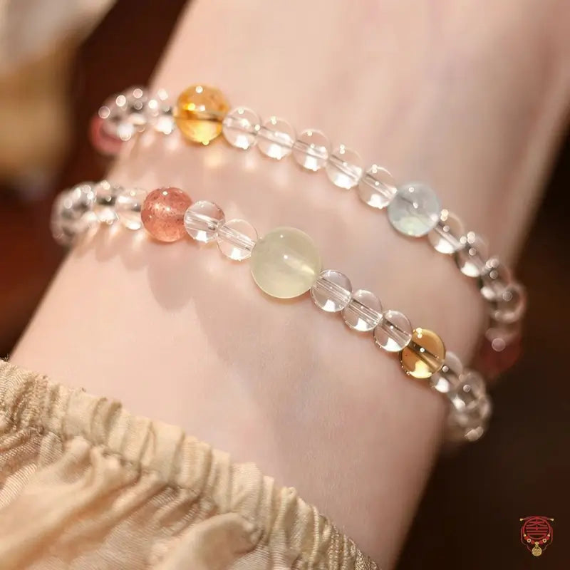 Natural Clear Quartz & Multi-Gemstone Double-Wrap Bracelet