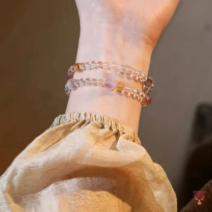 Natural Clear Quartz & Multi-Gemstone Double-Wrap Bracelet