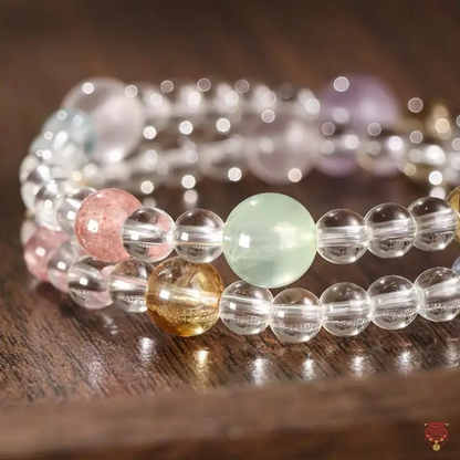 Natural Clear Quartz & Multi-Gemstone Double-Wrap Bracelet
