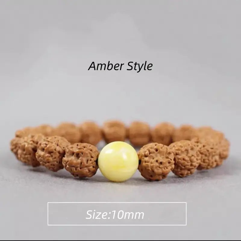 Lingyin Temple Blessed Natural Small Rudraksha Multi-Style Fortune-Turning Bead Bracelet-LuckyCharms.Shop